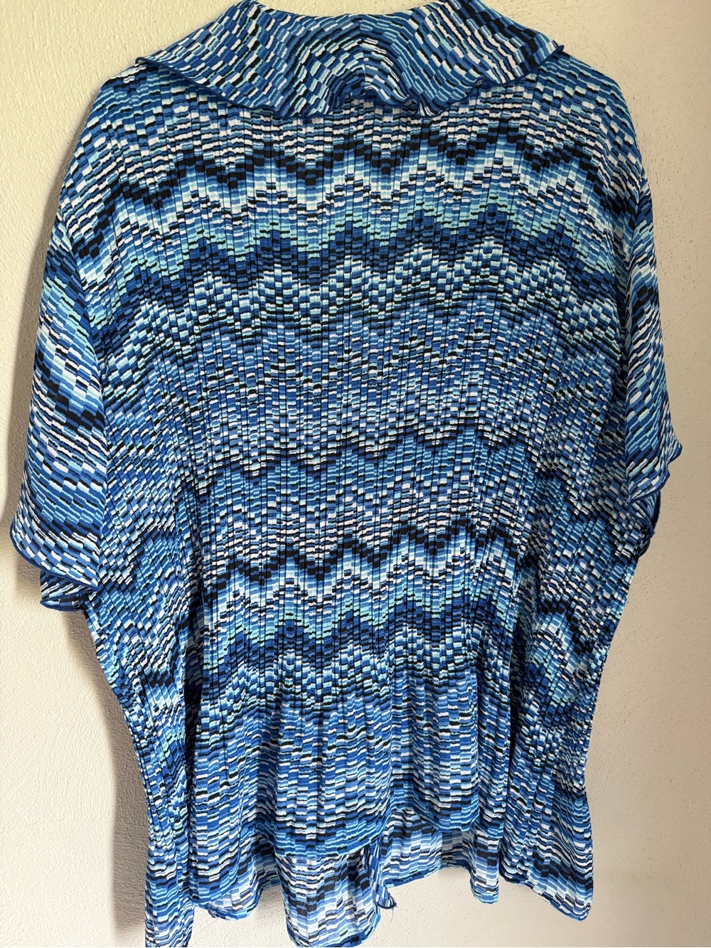 George Blue Multi-Tone Ruffle Front Top - Picture 3 of 5